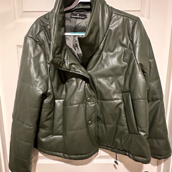 POMANDER PLACE Olive Faux Leather Ralph Jacket from TUCKERNUCK - Picture 5 of 9